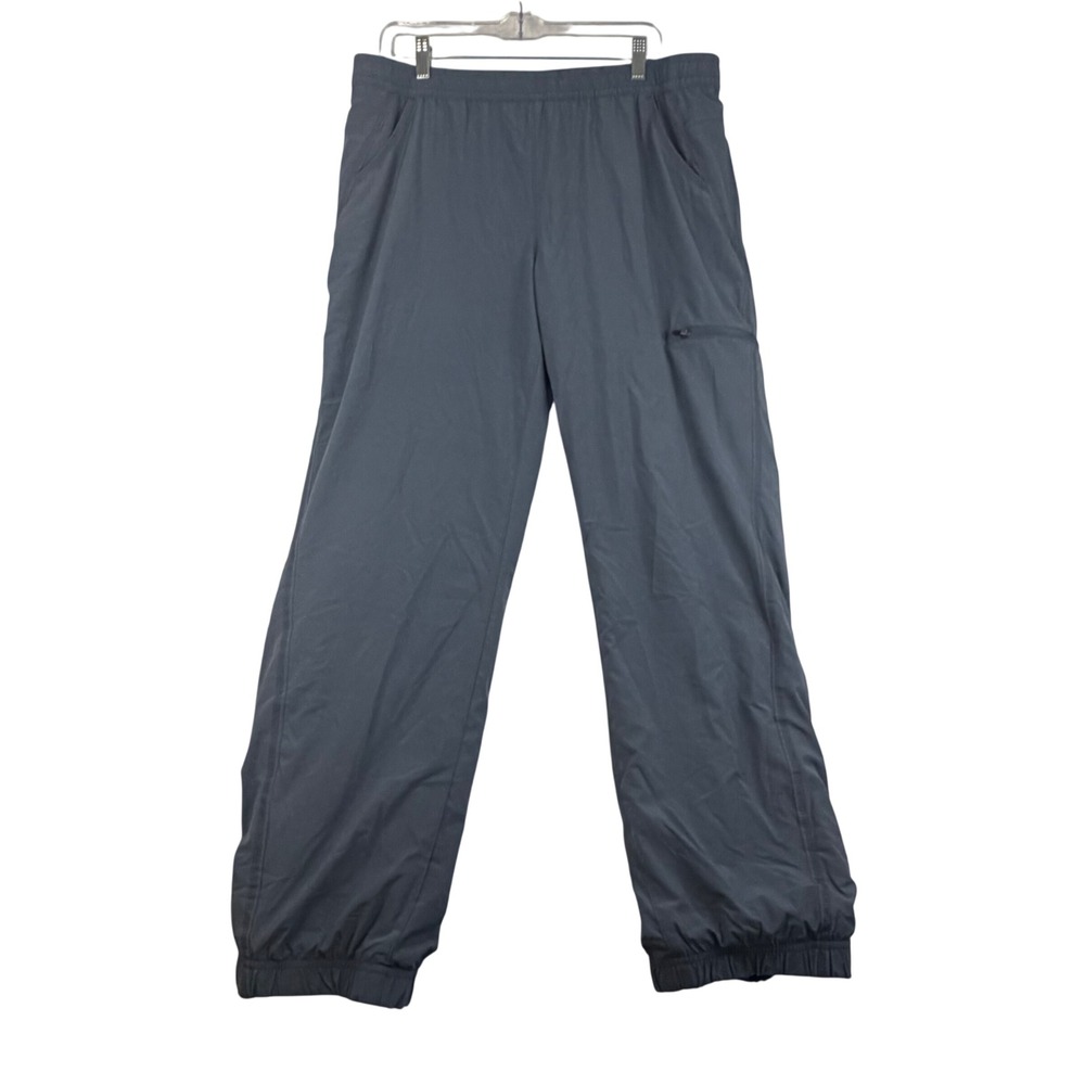 Eddie Bauer Womens Gray Fleece Lined Jogger Hiking Pants Size 14 Water Repellent